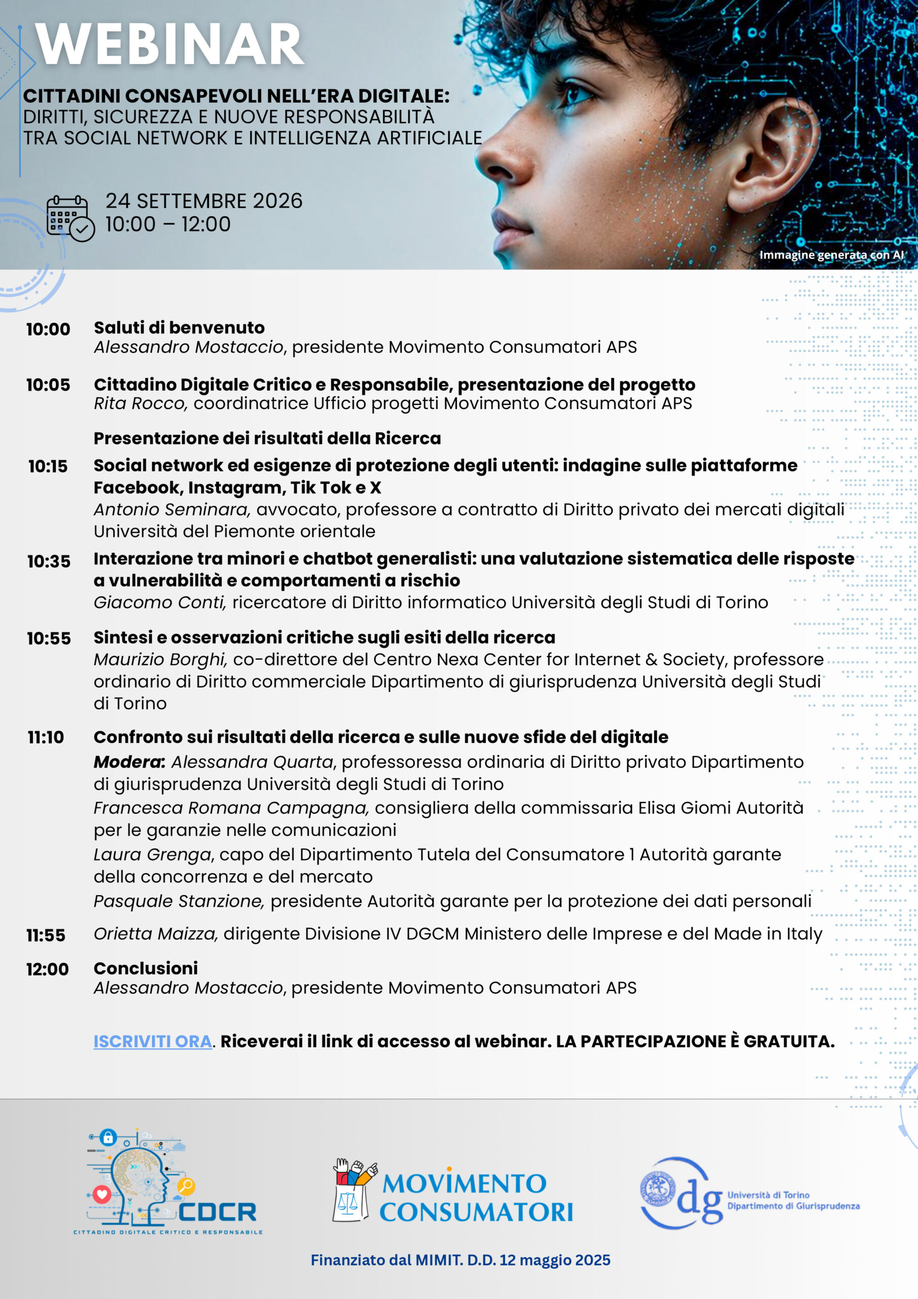 Webinar Cittadini consapevoli nell’era digitale: diritti, sicurezza e nuove responsabilità tra social network e intelligenza artificiale